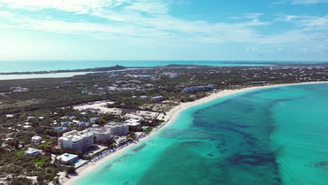 Islas-Turcas-Y-Caicos-Bahía-De-Gracia-Arrecife-De-Ensenada-De-Hiperlapso-Aéreo