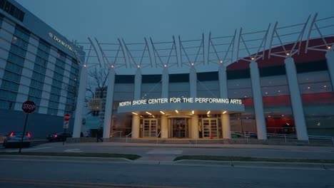 People-attending-North-Shore-Center-for-the-Performing-Arts-in-Skokie,-Illinois,-United-States