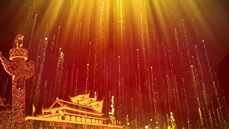 Animation-Of-China-map-China-flag-Forbidden-City-Great-Wall-of-China-Marble-dragon-pillar