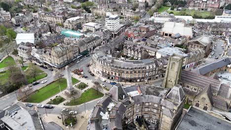 Harrogate-North-Yorkshire-Town-Reino-Unido-Drone,-Imágenes-Aéreas-De-4k