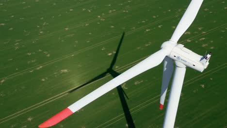 Aerial-view-of-wind-turbine-and-agriculture-fields