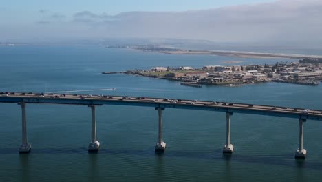 Coronado-Bridge---Cars-Driving-Through-San-Diego-Coronado-Bridge-In-Daytime-In-California,-USA
