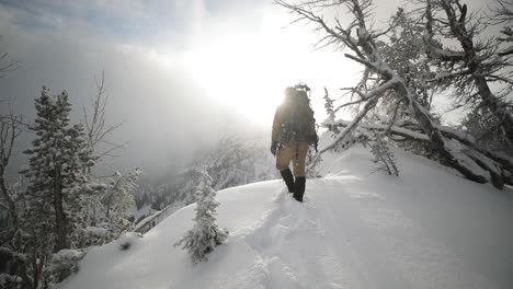 Bogenschießen-Bogen-Elchjagd-Im-Schnee-In-Montana-Im-Oktober-Auf-Dem-Gipfel-Der-Berge