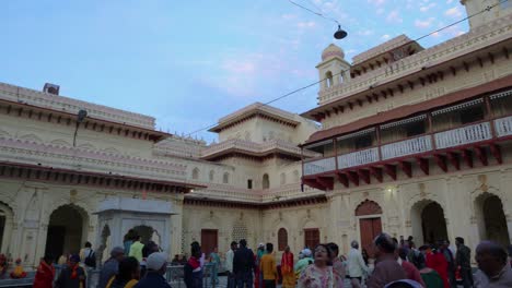 Ayodhya,India---Mar-06,2024:Kanak-Bhawan-is-a-temple-in-Ram-Janmabhoomi-Ayodhya,Sacred-Hindu-temple-with-vibrant-architecture-and-dramatic-sky-as-the-palace-gifted-to-Sita-by-Lord-Rama-by-Kaikeyi