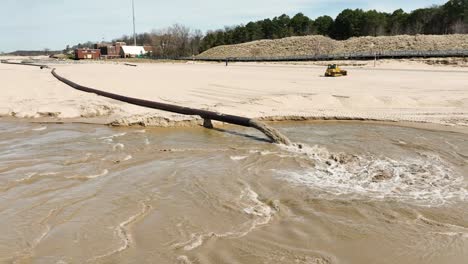 Close-up-rotation-around-an-active-dredge-site