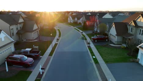 Modern-neighborhood-during-spring-sunset