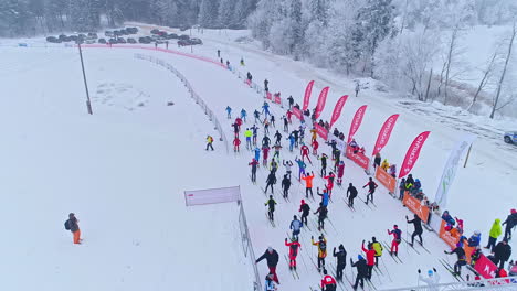 Apkart-Alaukstam---Skiers-Racing-On-The-Snowy-Track-During-Ski-Festival-In-Latvia