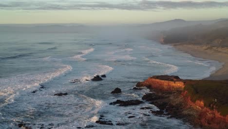 Slowly-Moving-Aerial-Footage-along-Pescadero-State-Beach
