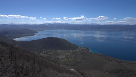 Steady-footage-overlooking-world-heritage-Lake-Ohrid-North-Macedonia-and-Albania