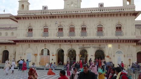 Ayodhya,India---Mar-06,2024:Kanak-Bhawan-is-a-temple-in-Ram-Janmabhoomi-Ayodhya,Sacred-Hindu-temple-with-vibrant-architecture-and-dramatic-sky-as-the-palace-gifted-to-Sita-by-Lord-Rama-by-Kaikeyi