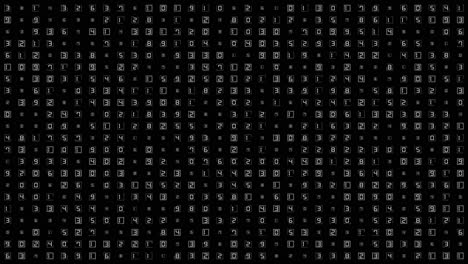 Random-binary-code-in-numbers-looping-HUD-UI-screen,-cypher,-binary-or-program-source-code-Technological-background-4k