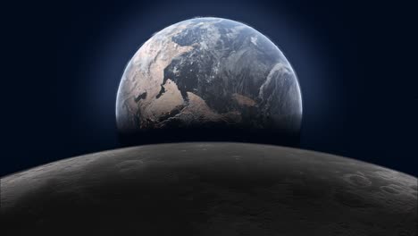 Filmischer-Blick-Auf-Die-Erde-Vom-Mond-Aus,-4K,-60 fps