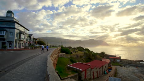 Morning-sunrise-view-from-Hermanus-village-of-scenic-god-rays-through-clouds