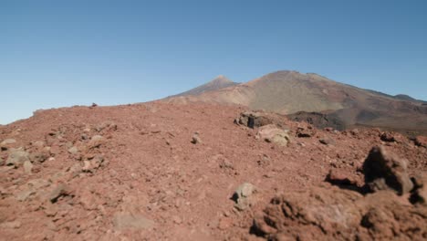 Pico-del-Teide,-rocky-volcanic-landscape,-Teide-Nation-park-on-Tenerife,-Canary-Islands