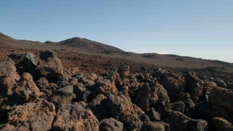 Volcanic-rocky-landscape,-Teide-Nation-park-on-Tenerife,-Canary-Islands