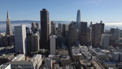 San-Francisco,-USA,-Innenstadt,-Stadtbild,-Skyline,-Wolkenkratzer-Und-Türme-An-Einem-Sonnigen-Tag