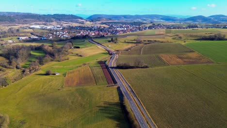 Rural-Tapestry:-A-Railway-Stretching-Through-Vibrant-Farmland