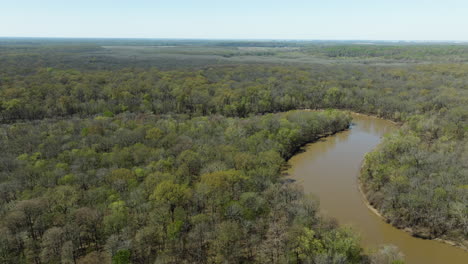 Panorama-Durante-El-Día-Del-Refugio-Nacional-De-Vida-Silvestre-Del-Bajo-Hatchie-Y-El-Río-Hatchie-En-Tennessee,-Estados-Unidos