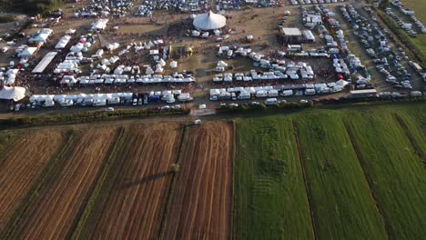 Scenic-Celtic-festival-of-Montelago,-Chienti-from-above