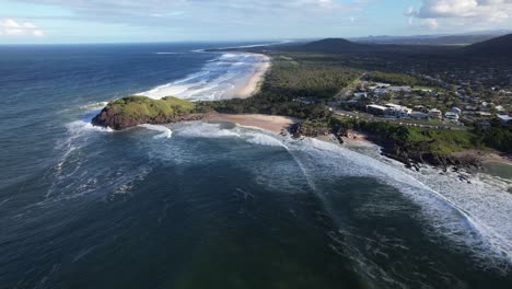 Norries-Beach-Und-Cabarita-Beach-Entlang-Der-Korallenmeerküste,-östlich-Der-Tweed-Coast-Road-In-NSW,-Australien