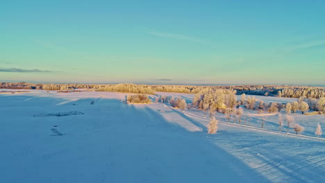 Lappland-Norwegen-Wildnis-Verschneit-Winter-Schneebedeckte-Landschaft-Luftdrohne