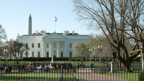 Weißes-Haus-Vom-Lafayette-Square,-Washington-D.C.,-USA