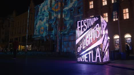 Exposición-De-Nightografía-Ai,-Festival-De-Las-Luces-Zagreb