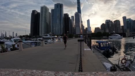 Timelapse-De-La-Ciudad-De-Chicago,-Edificios-Del-Centro