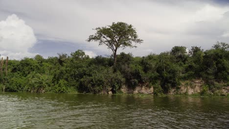 Kazinga-Channel-With-Green-Foliage-At-Queen-Elizabeth-National-Park-In-Uganda