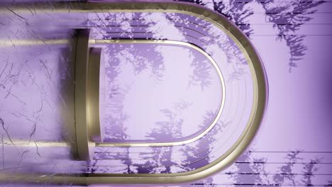product-display-stand-design-with-tree-leave-shadow-in-3d-rendering-animation-,-e-commerce-website-sale-discount-vertical-purple-background