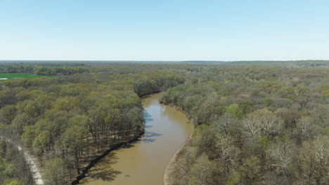 Confluence-River-At-Lower-Hatchie-National-Wildlife-Refuge-In-Tennessee,-USA