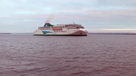 Wide-angle-shot-of-an-irish-luxury-cruise-leaving-Dublin-bay