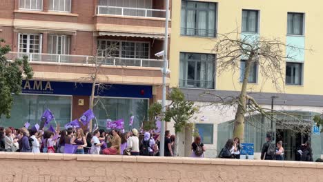 Protesta-Feminista-Por-Gaza-Palestina-Mujeres-Protestando-En-Málaga-España