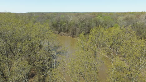 River-And-Forests-Of-Lower-Hatchie-National-Wildlife-Refuge-In-Tennessee,-USA---Aerial-Drone-Shot