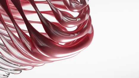 red-Abstract-ink-on-surface-seamless-loop-swirl-spinning-on-white-background