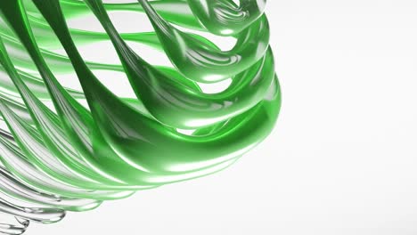 Grüne-Abstrakte-Tinte-Auf-Der-Oberfläche,-Nahtloser-Schleifenwirbel-Auf-Weißem-Hintergrund