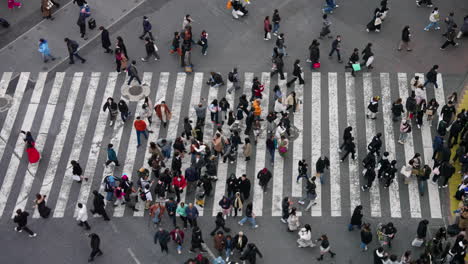 Pedestrian-Crowd-At-Famous-Shibuya-Crossing-In-Daytime