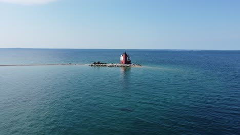 Aerial-shot-of-beautiful-lighthouse