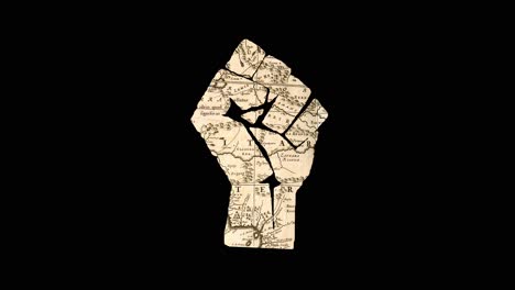 Raised-fist-on-historical-map-for-Black-Lives-Matter