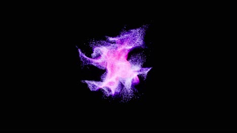 Visual-effects,-VFX,-purple-particles-swirls-on-black-background-3D-animation