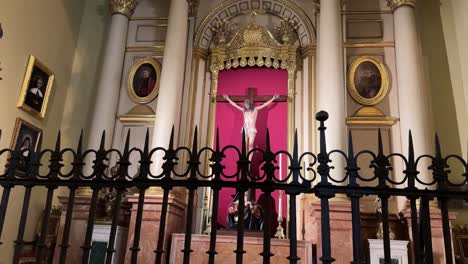 Roman-catholic-altar-at-Malaga-cathedral-church-Jesus-Christ-crucified