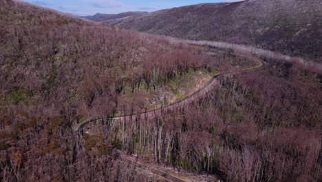 Carretera-De-Montaña-En-El-Parque-Nacional-Kosciuszko,-Nueva-Gales-Del-Sur,-Australia