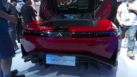 Rear-view-of-new-GAC-Hyper-SSR-electric-sports-super-car,-displayed-at-Canton-fair,-Guangzhou,-China