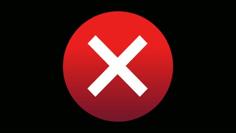 Cross-Sign-Animation-in-red-circle-Motion-Graphics-on-Black-Background