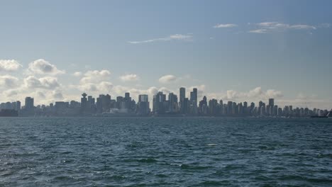 Vancouver-Skyline-In-Distance-Seen-From-North-Vancouver-In-British-Columbia,-Canada