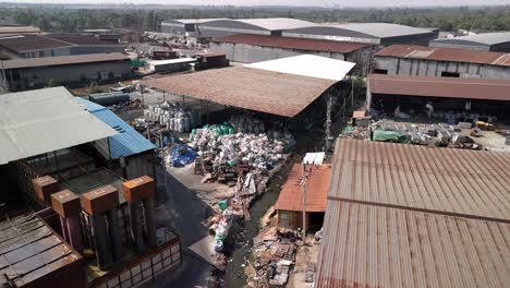 Illegal-Trash-Dump-Waste-Disposal-Facility-Quality-Standards,-Warehouse-Full-of-Trash,-Waste-Water-Management-Environmental-Disaster-Ground-Water-Toxic-Pollution