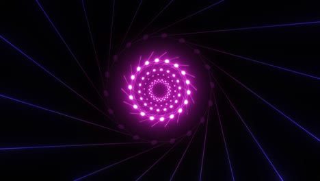 Fondo-Animado-De-Bucle-Vj-De-Haz-Láser-De-Túnel-Espiral-De-Círculo-Rosa-Para-Imágenes-De-4k