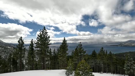 Beautiful-Panoramic-View-Overlooking-Crystal-Bay,-Lake-Tahoe,-Nevada