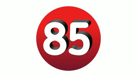 3D-Number-85-eighty-five-sign-symbol-animation-motion-graphics-icon-on-red-sphere-on-white-background,cartoon-video-number-for-video-elements