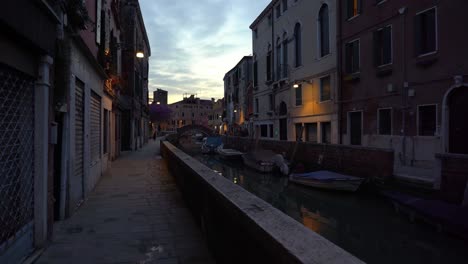 Walking-in-Venice-when-Dusk-has-Settled-Down